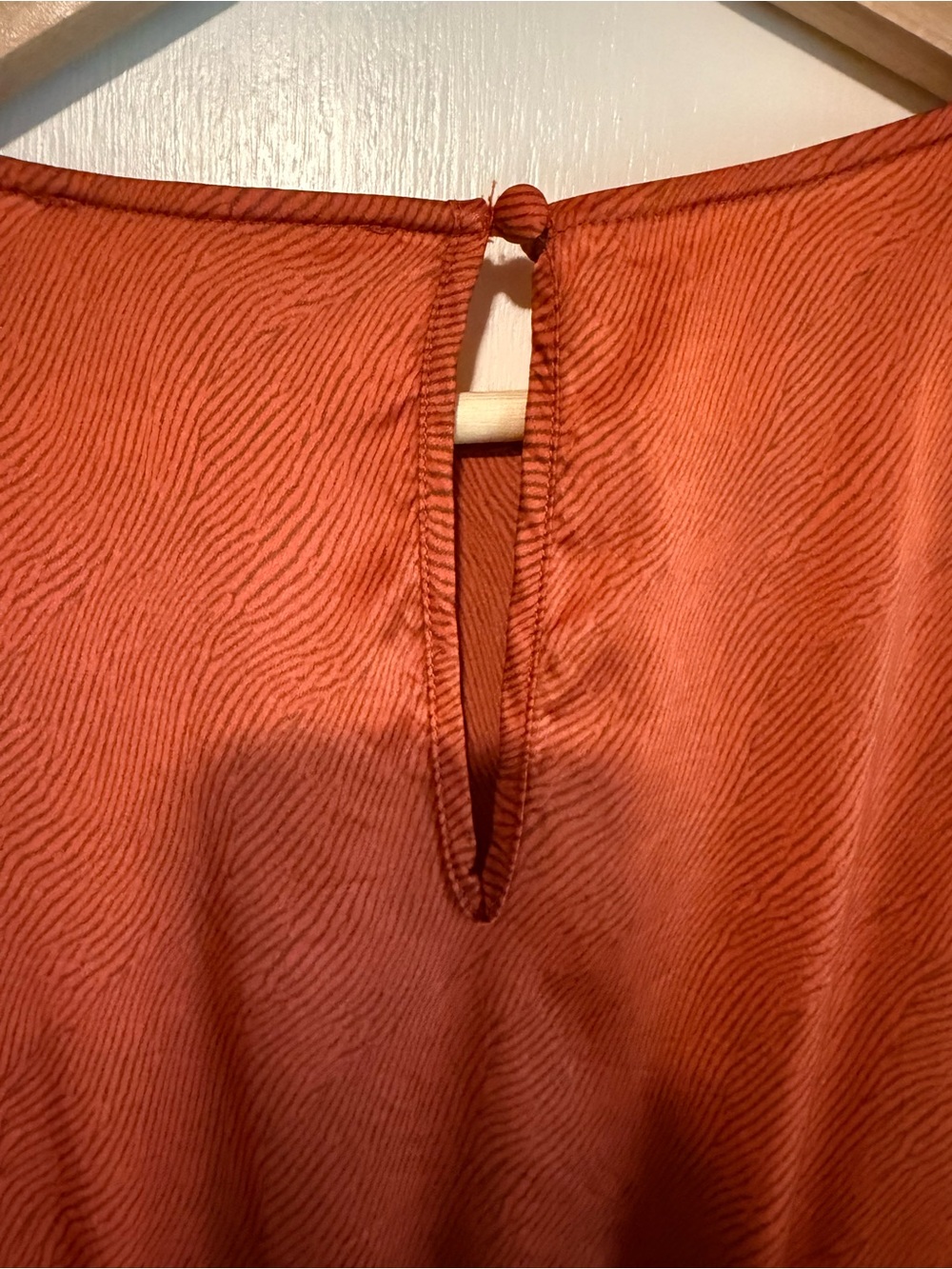 CABALLERO Rust Orange Long Sleeve Mini Dress with Gathered Waist - Picture 3 of 9